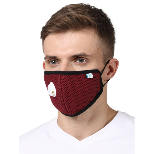 Maroon Face Mask With Filter