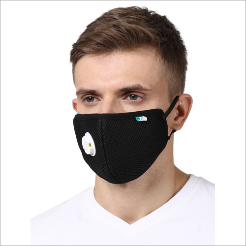 Black Cotton Face Mask With Filter