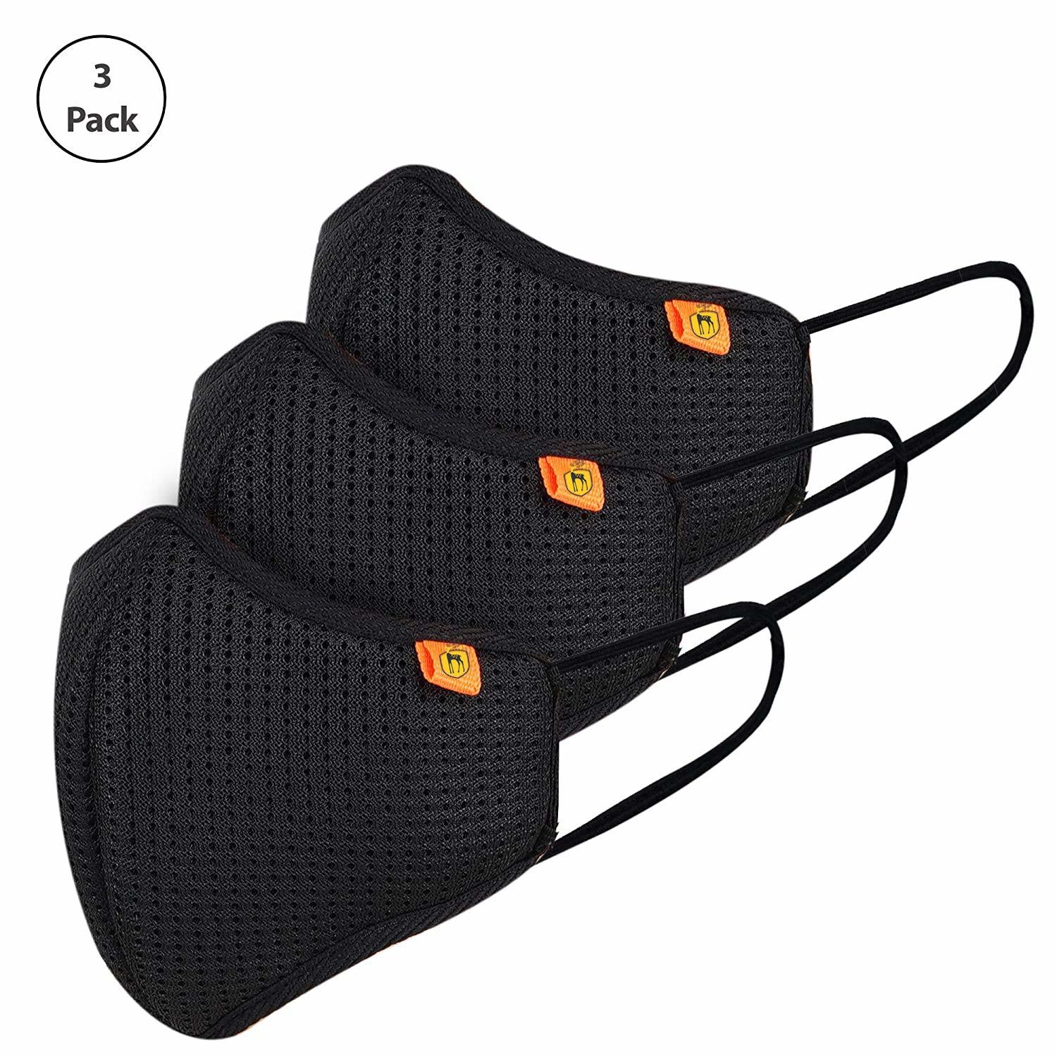 Black Reusable And Washable 6 Layered Outdoor Protection Fashion Face Mask (Unisex) (Anti Dust Anti Virus Anti Bacterial)