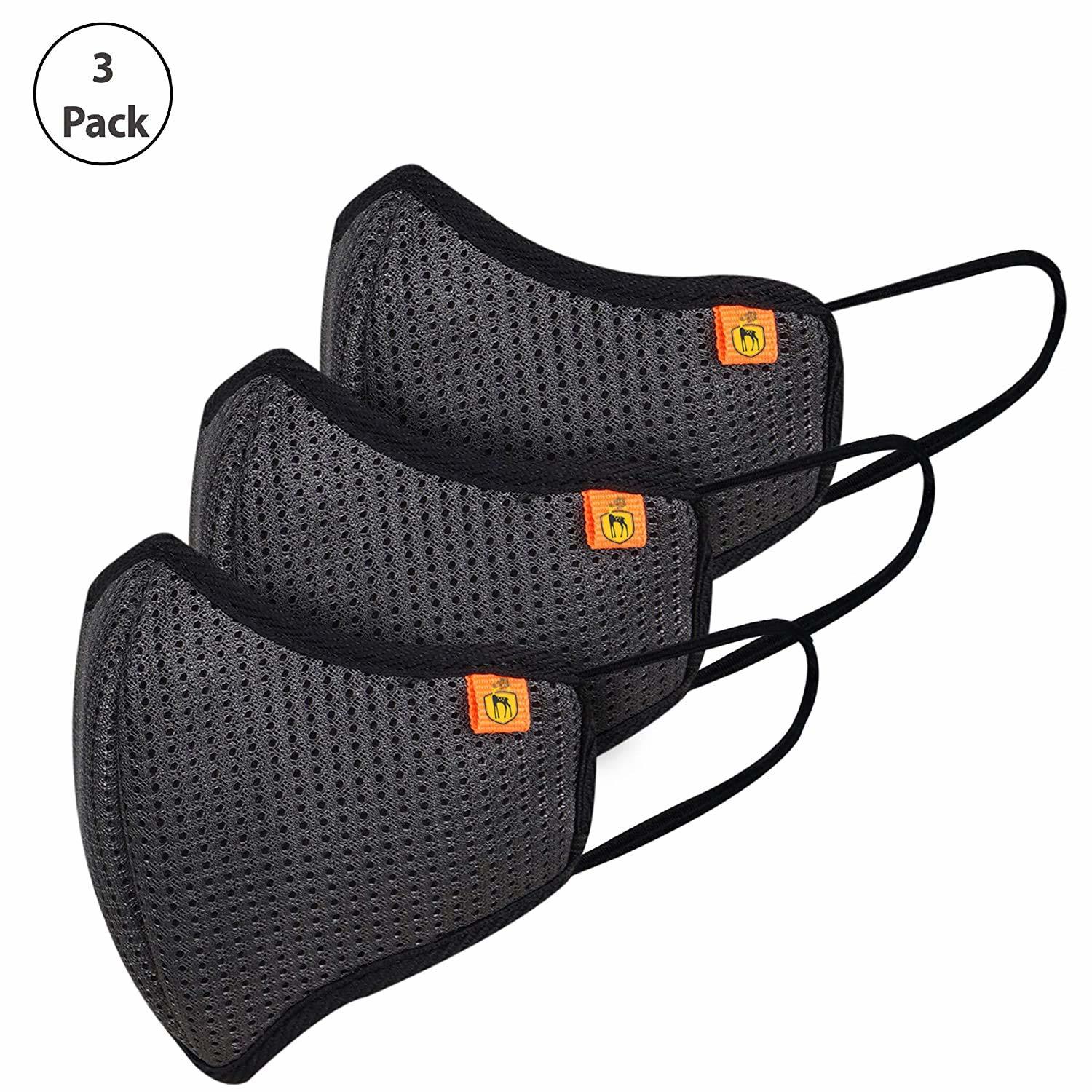 Black Reusable And Washable 6 Layered Outdoor Protection Fashion Face Mask (Unisex) (Anti Dust Anti Virus Anti Bacterial)