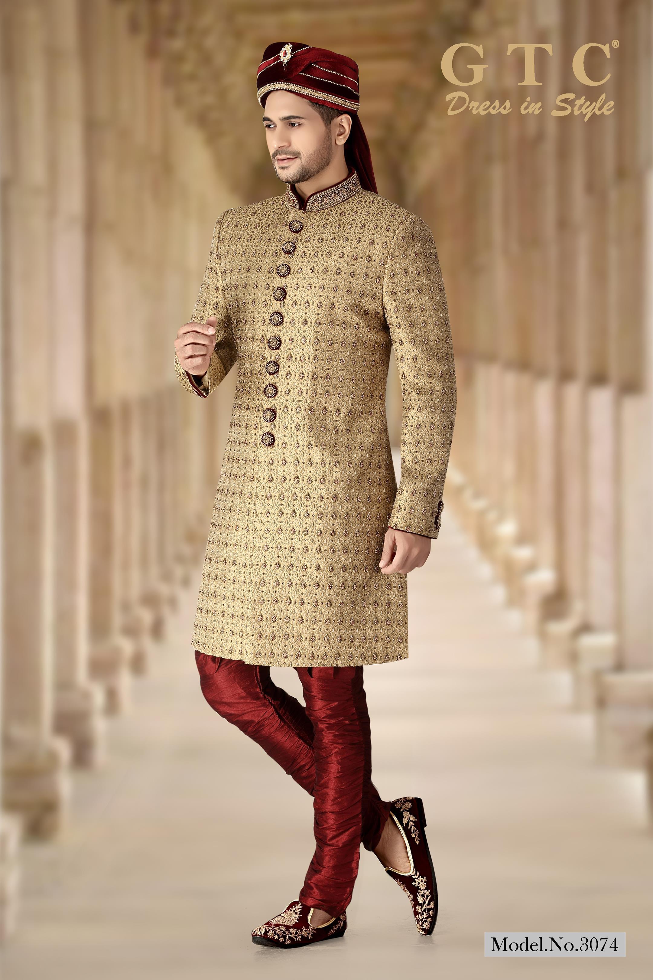 3074 Designer Sherwani Age Group: 16-50