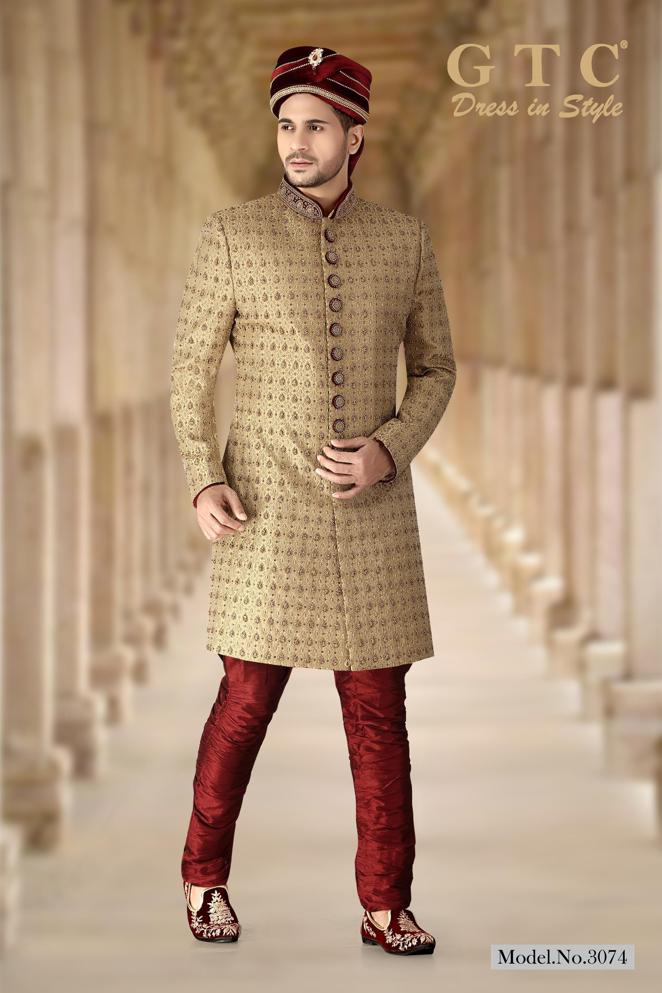 3074 Designer Sherwani Age Group: 16-50
