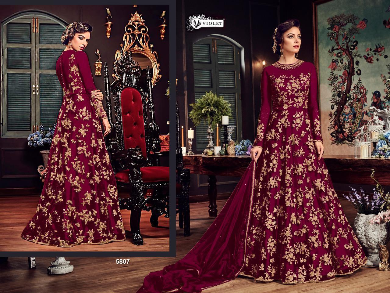 Maisha Collection - Heavy Net Embroidered Semi-stitched Ethnic Wear, Max Size 44, 3.20 Mtr Flair, Full Sleeve Design, Multi-season Comfort Features
