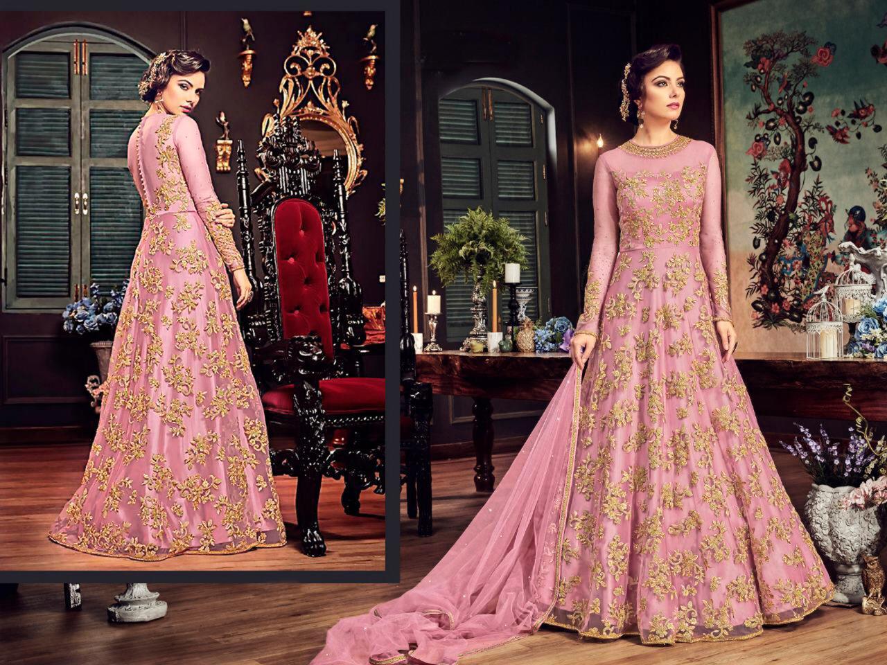 Maisha Collection - Heavy Net Top With Embroidery & Stone Detailing, Semi Stitched | Full Sleeves, Breathable, Plus Size, Quick Dry, Anti-wrinkle, Embroidered Design