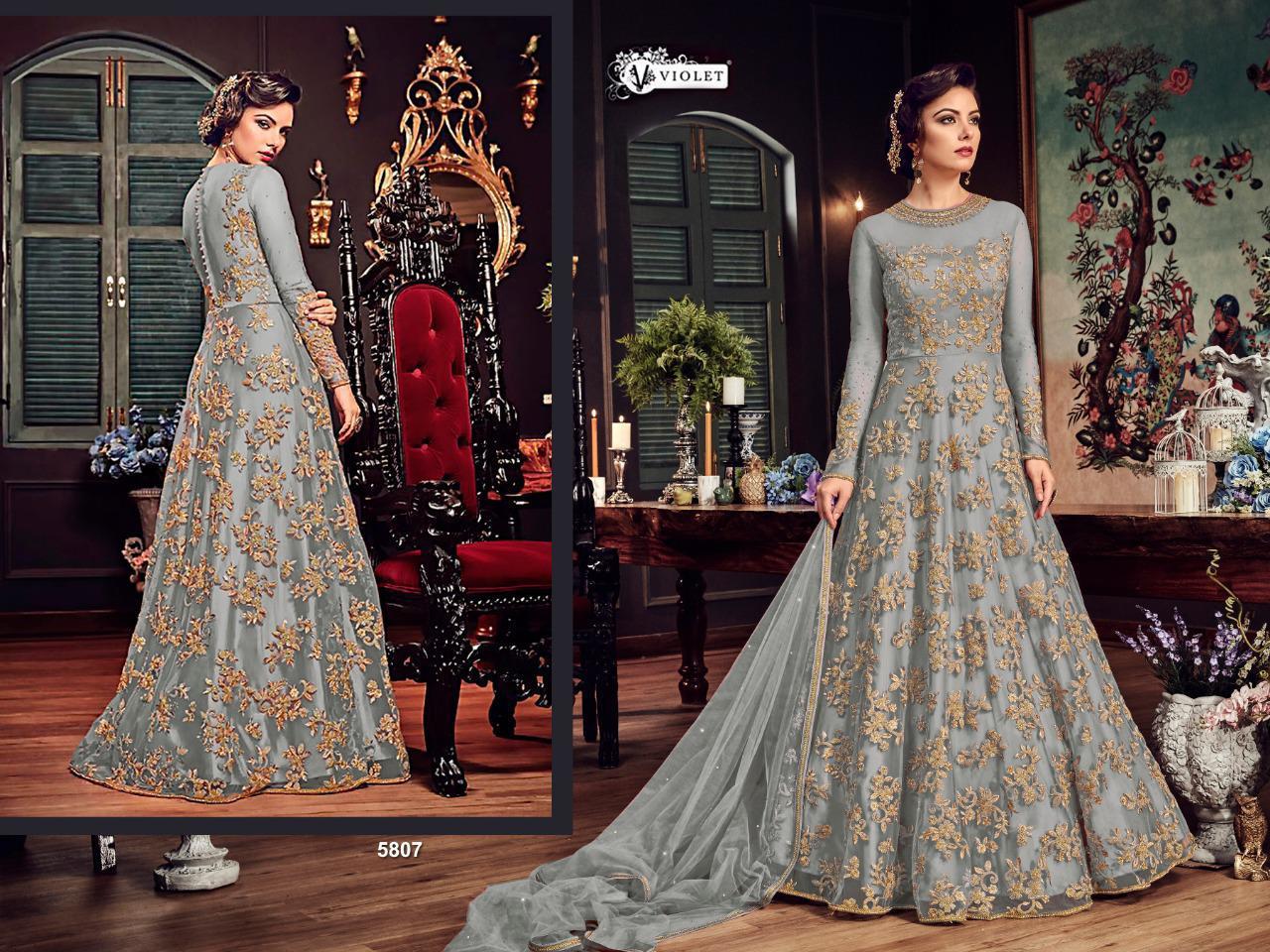 Maisha Collection - Heavy Net Top With Embroidery & Stone Detailing, Semi Stitched | Full Sleeves, Breathable, Plus Size, Quick Dry, Anti-wrinkle, Embroidered Design