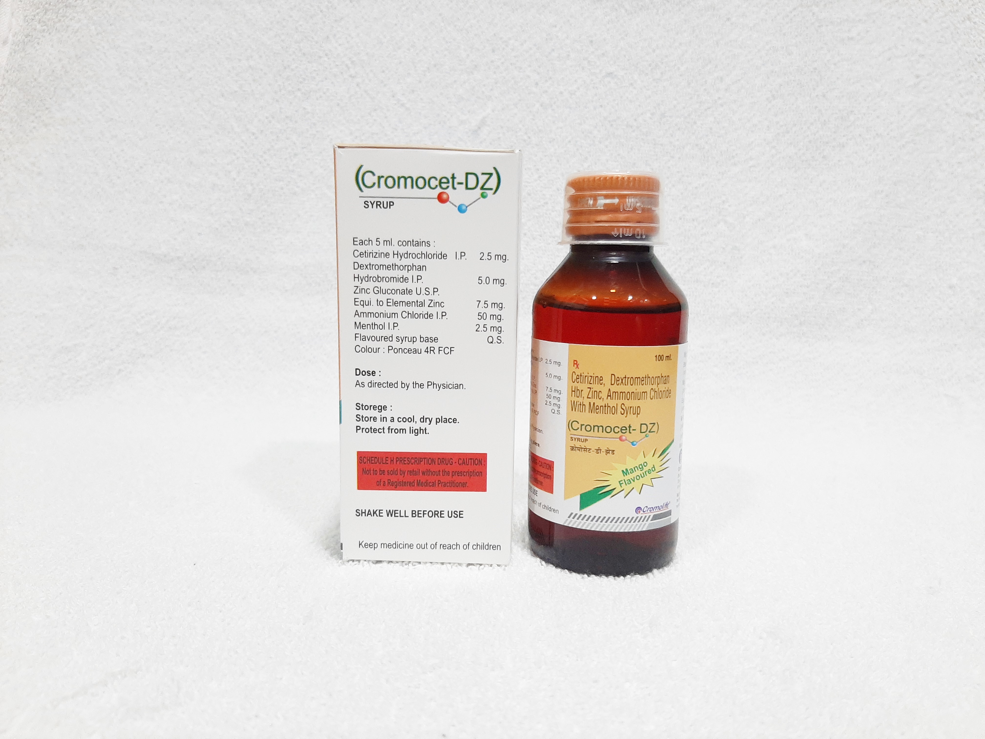 Cetirizine, Hbr Zinc Ammonium Chloride With Menthol Syrup Application: As Directed By Physician
