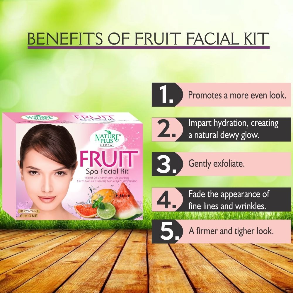 Nature Plus Herbal Fruit Spa Facial Kit - 370gm, With Free Skin