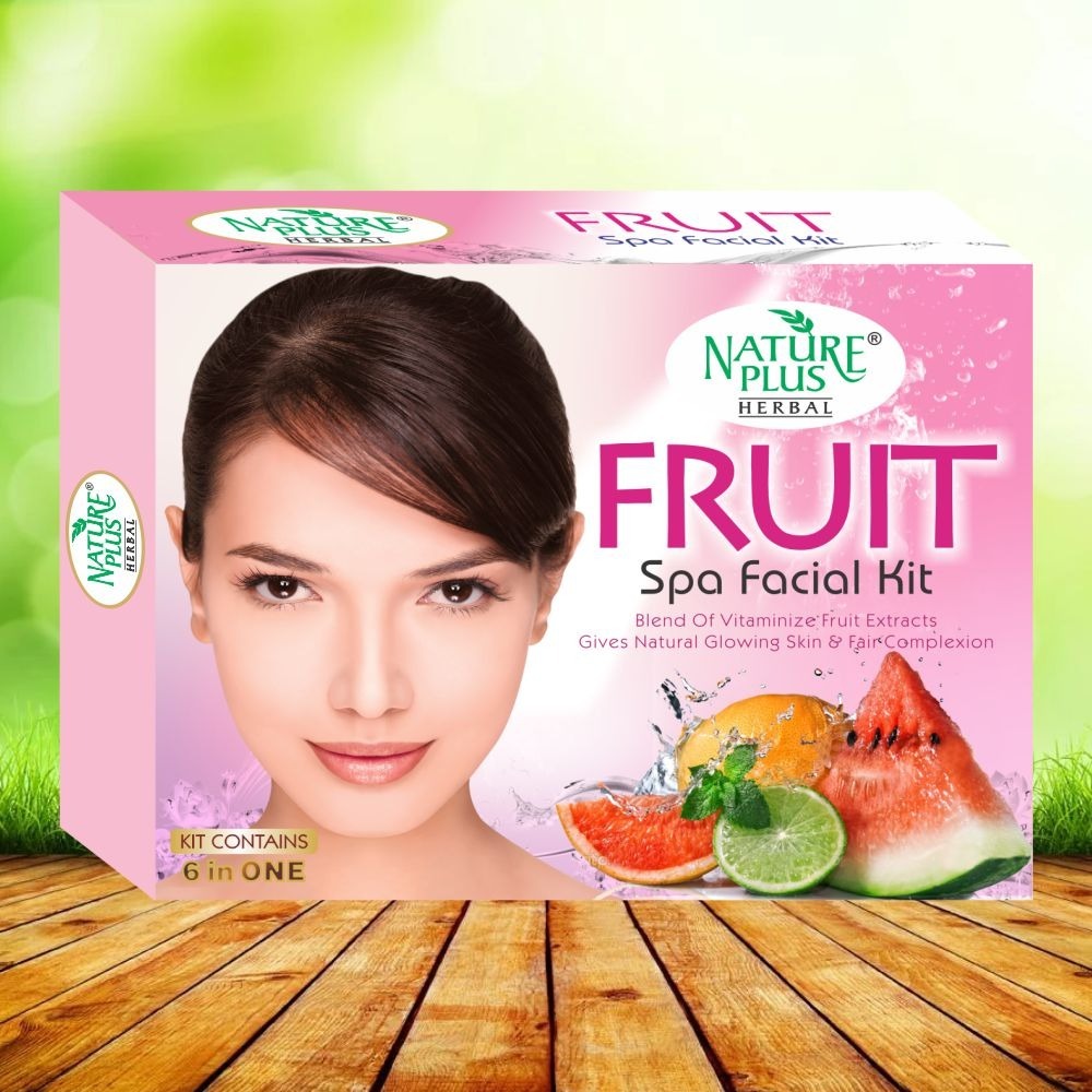 Nature Plus Herbal Fruit Spa Facial Kit - 370gm, With Free Skin