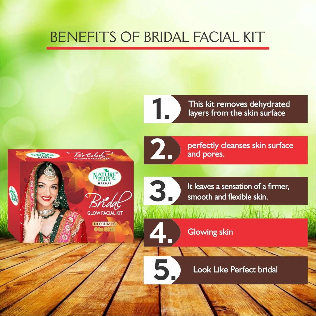 Nature Plus Herbal Bridal Glow Facial Kit 370gm Recommended For: All