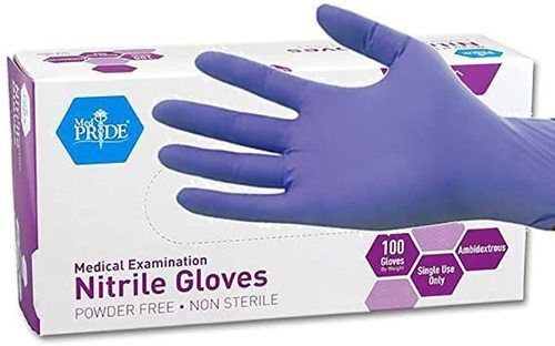 Nitrile Gloves - Nitrile Rubber, Ambidextrous Design, Lavender Blue, Beaded Cuff , Comfortable, Disposable, Flexible, Durable, Tactile