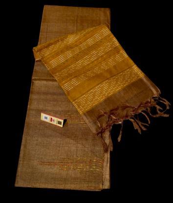 Pure Tussar Silk Handloom Fancy Saree - Pure Tussar Silk Material, With Blouse | Elegant Party Wear For All Seasons: Rainy, Spring, Summer, Winter