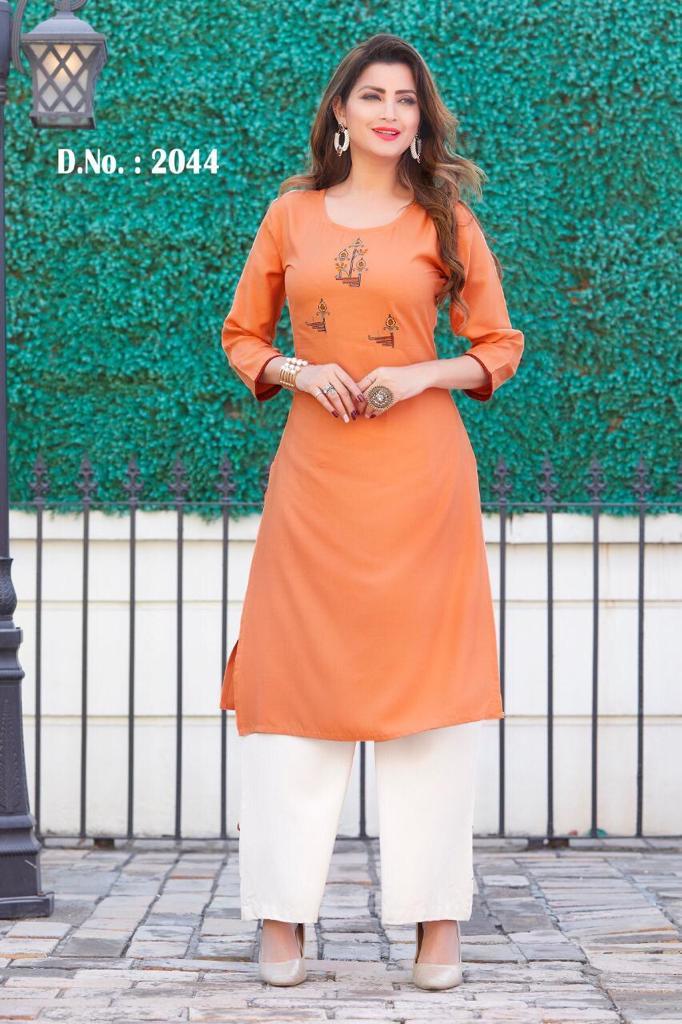 Ladies Designer Kurti - Rayon Fabric, Size M To Xxl, 3/4th Sleeve, Washable | Ideal For All Seasons: Rainy, Spring, Summer, Winter