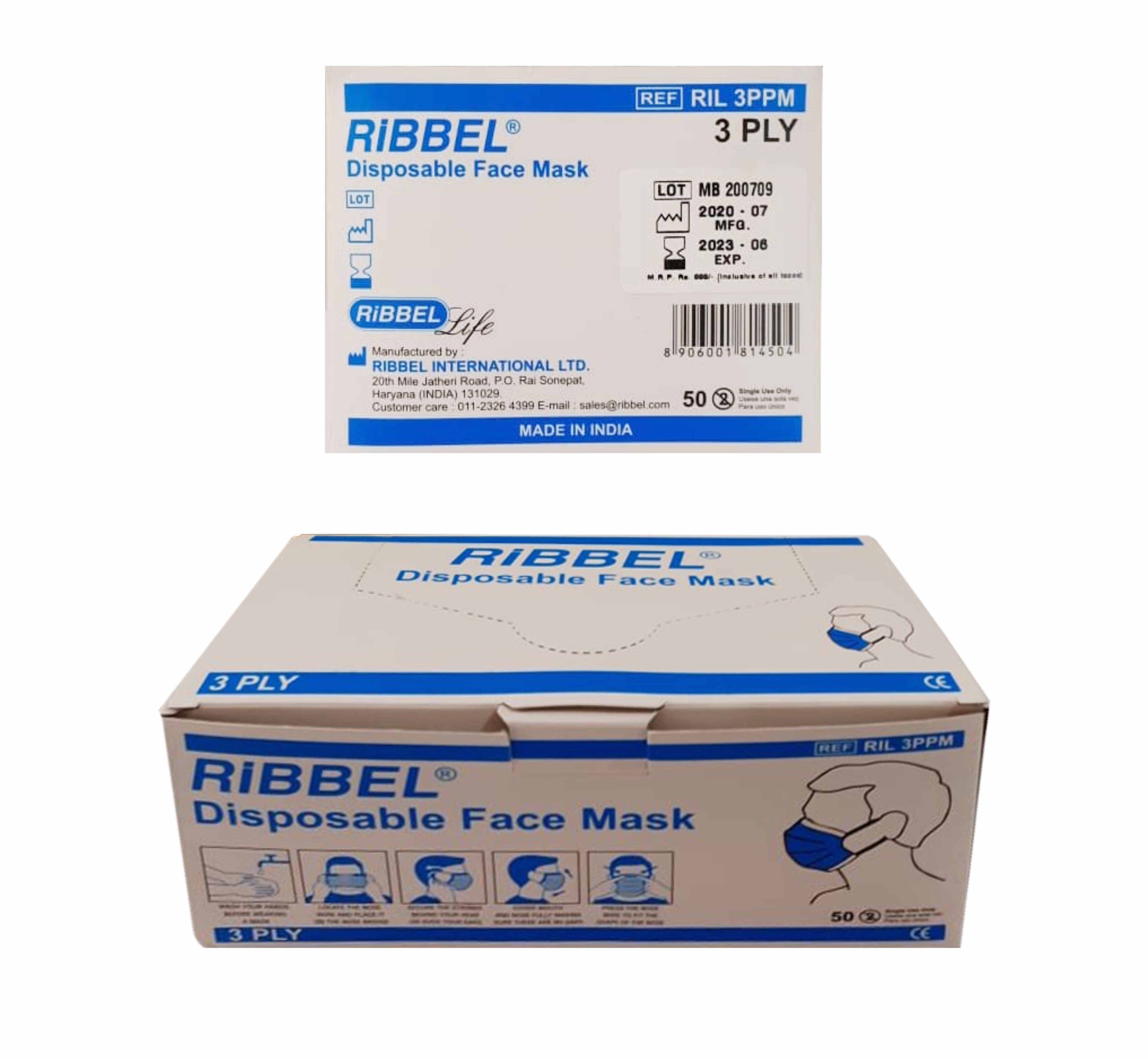 Ribbel Life 3-ply Disposable Face Mask. - Age Group: Suitable For All Ages