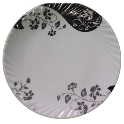 Printed Plates - Fine Quality Plastic, Round Quarter Design | Scratch-Proof, Stain Resistant, Durable Finishing