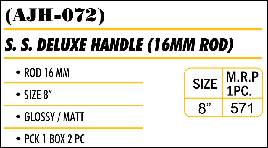 S.s. Deluxe Handle 16mm Application: Door