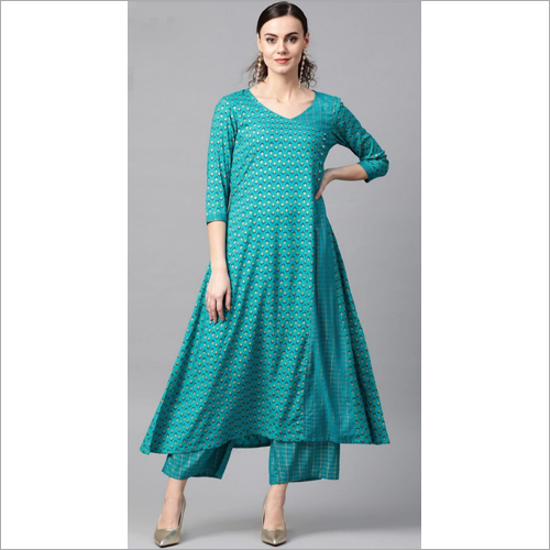 Washable Ladies Casual Wear Rayon Kurtis With Palazzo