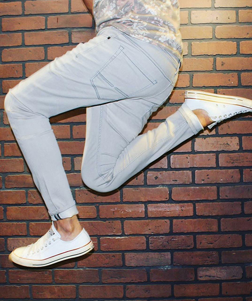 Light Blue Jeans - Cotton Blend, Multiple Sizes, Light Gray | Slim Fit, Adjustable Waistband, Multiple Pockets