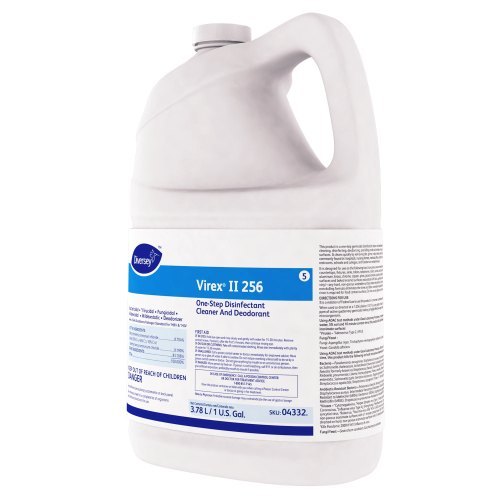 Virex Ii 256 - 5 Liter Liquid Disinfectant Cleaner & Deodorant | Industrial Use, Medium Size, White Color