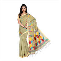 कैज़ुअल लेडीज़ डिज़ाइनर प्रिंट हैंडलूम साड़ी