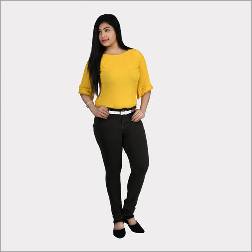 Black Skinny Fit Cropped Jeans - Mid-Rise, Stretchable Cotton Blend | Washable, Modern Style for All Seasons