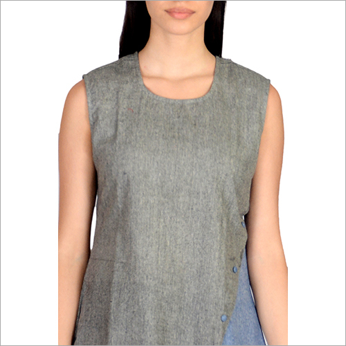 Ladies Sleeveless Top - Cotton Blend, Xs-xl , Elegant Grey Color, Lightweight Fabric At 150 Gsm, Casual And Formal Wear Ideal