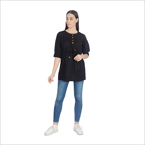 Black Ladies Short Kurti Top