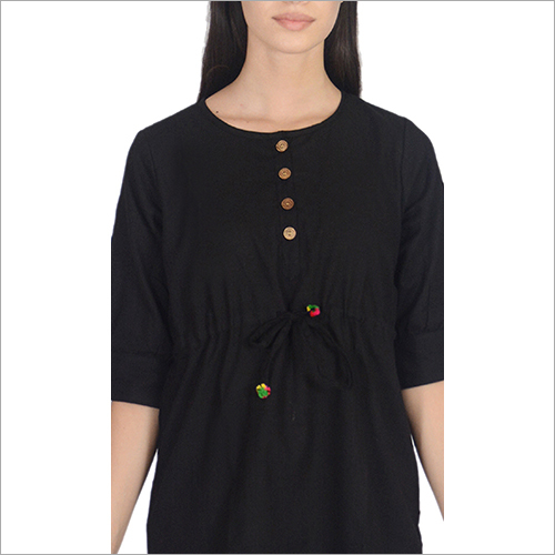 Black Ladies Short Kurti Top