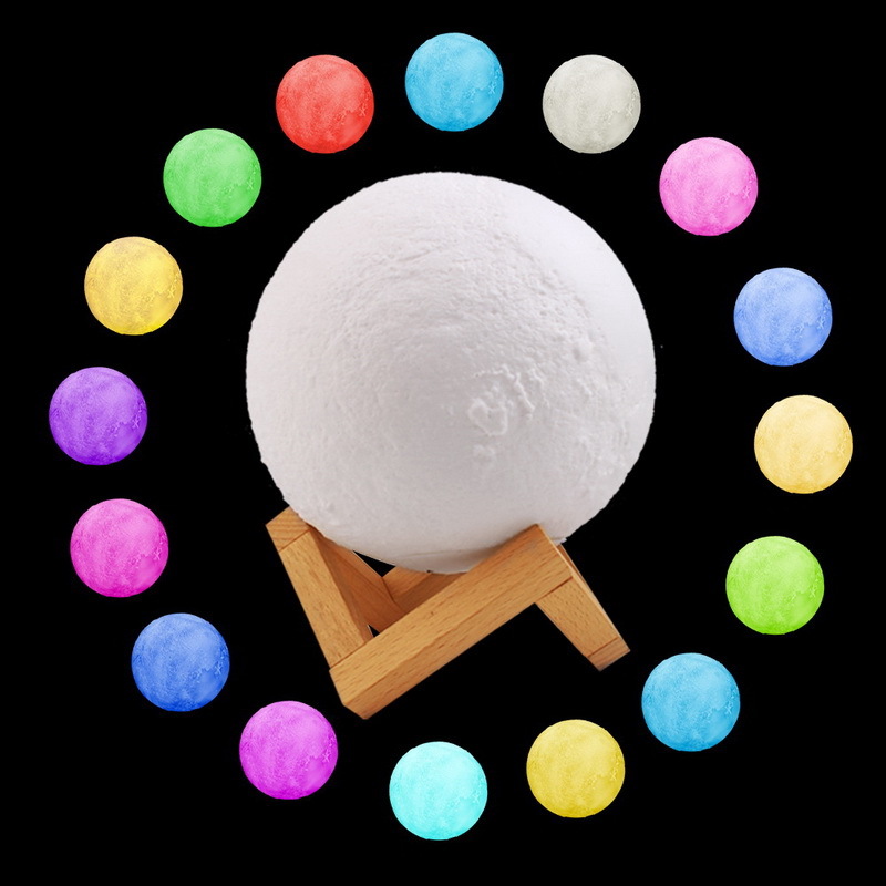 Lp-12 Moon Lamp - 20x18x18 Cm , Usb Led Night Light With Touch & Remote Control, Alexa Compatible Features