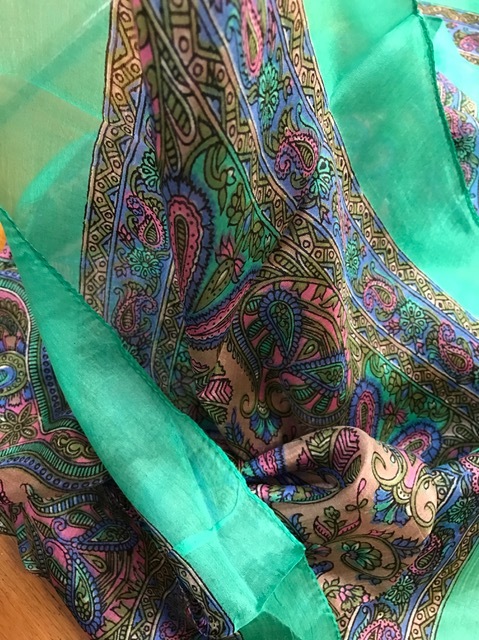 Assorted Printed Square Silk Scarves