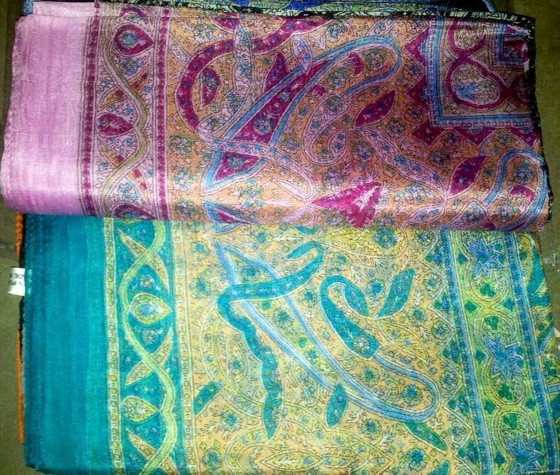 Assorted Printed Square Silk Scarves