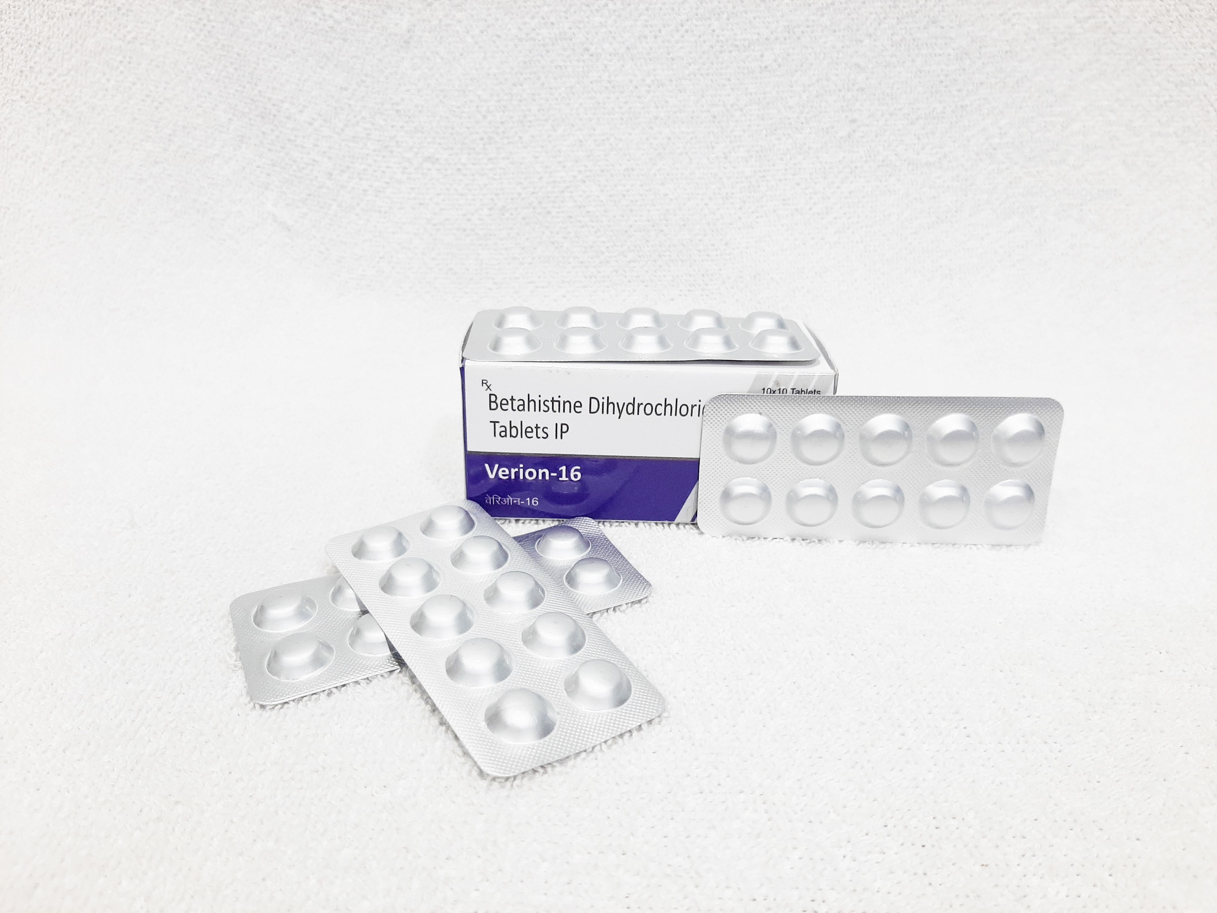 Betahistine Tablets - 16 Mg, Antivertigo Treatment For Meniere's Disease, 100% Purity, Adult Use, 10*10 Tablet Packing