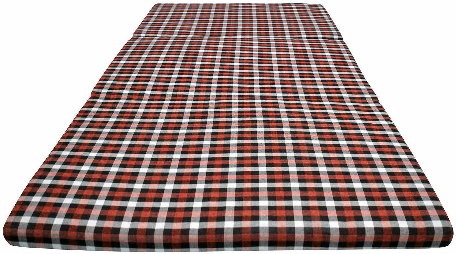 Maroon Satcap India 3 Fold Folding Mattress (72"x35"x1.77")