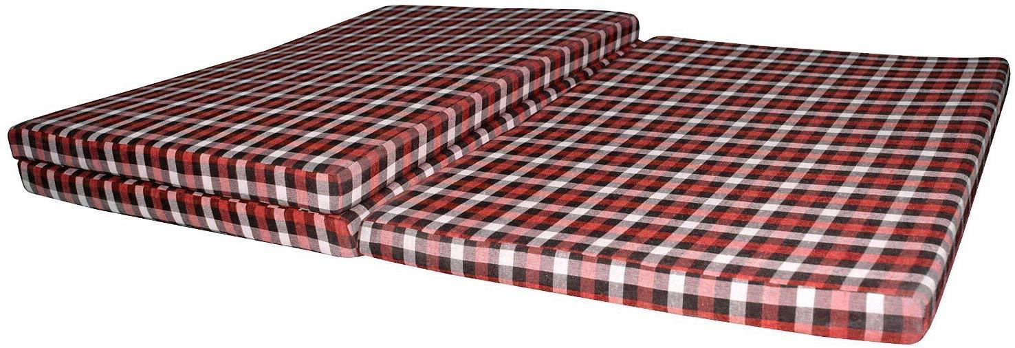 Maroon Satcap India 3 Fold Folding Mattress (72"x35"x1.77")
