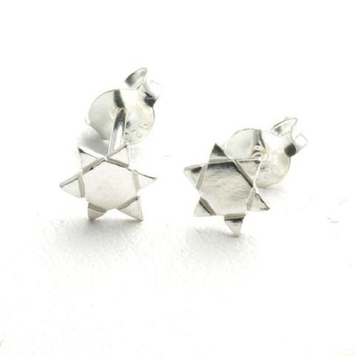 Party Sterling Silver Earrings Star Of David Shape