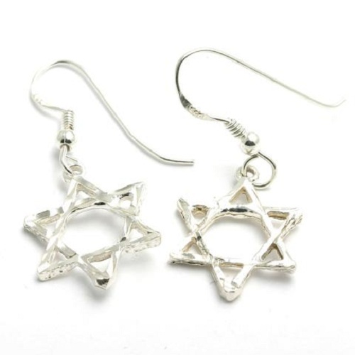 Party Sterling Silver Earrings Star Of David Shape