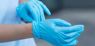 Nitrile Examination Gloves - Disposable, Sterilized, Waterproof , White Color Protection Against Contaminants