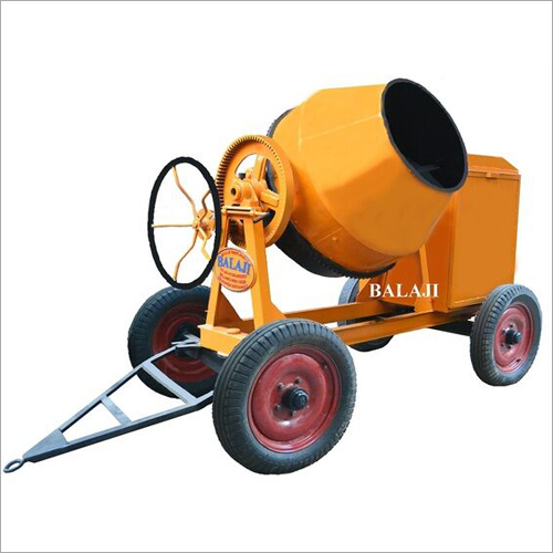 10/7 CFT Concrete Mixer - Mild Steel, 500 L Drum Capacity, Yellow Color | Efficient Mixing at 15r/min, Bulk Output of 560 Liters