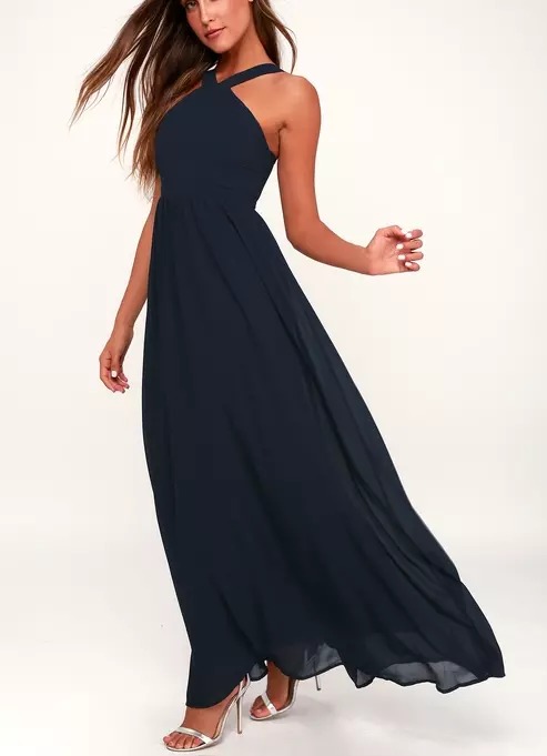 Blue A Line Womens Dresses