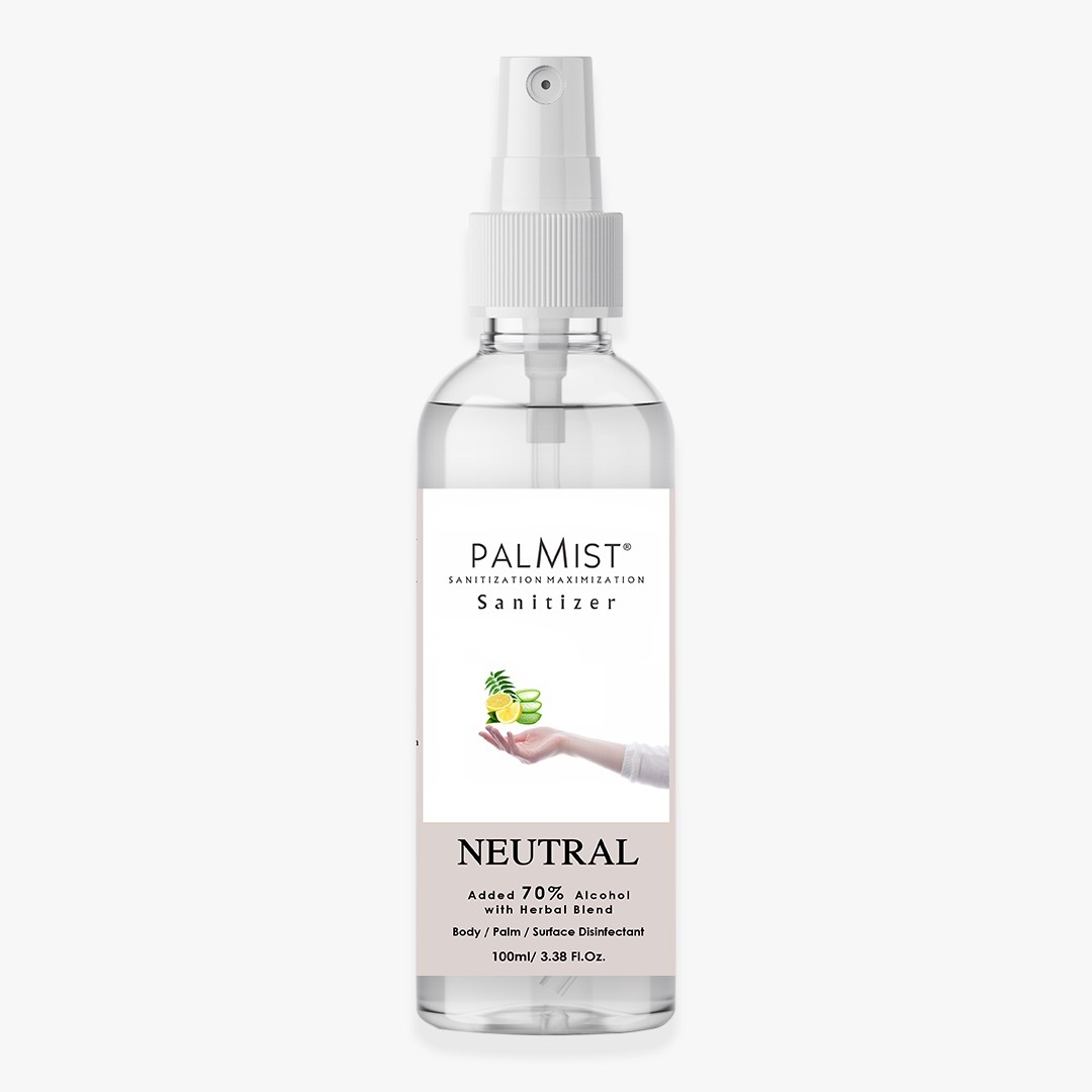 Palmist Multipurpose Sanitizer Spray 100ml - 100ml Transparent Spray | Shelf Life 36 Months, Suitable For All Ages, Multiple Uses, Kills Germs