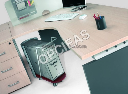 सीपीयू के लिए ट्रॉली के साथ ऑफिस टेबल