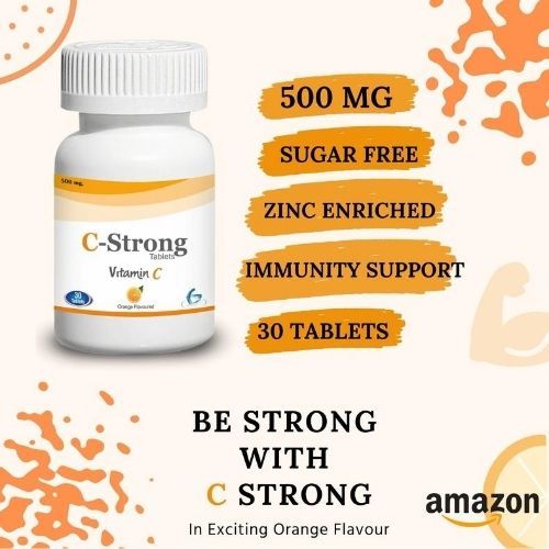 C-strong Vitamin C 500mg - Color: Orange Tablet