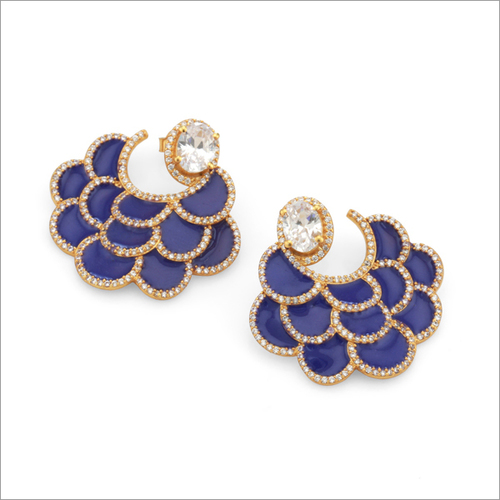 925 Sterling Silver Enamel Stud Earrings