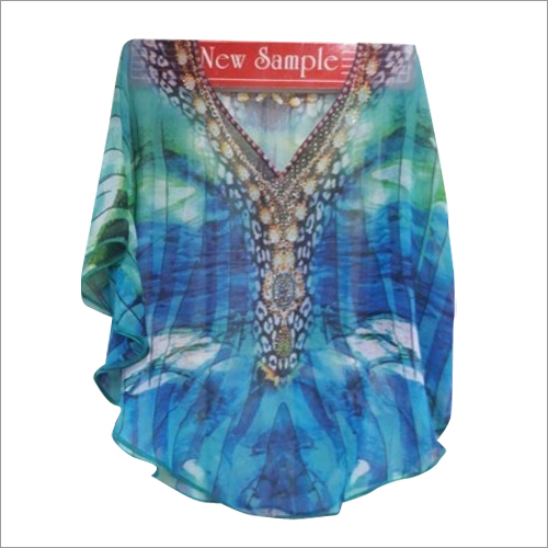 Multicolor Designer Digital Printed Embellished Poncho