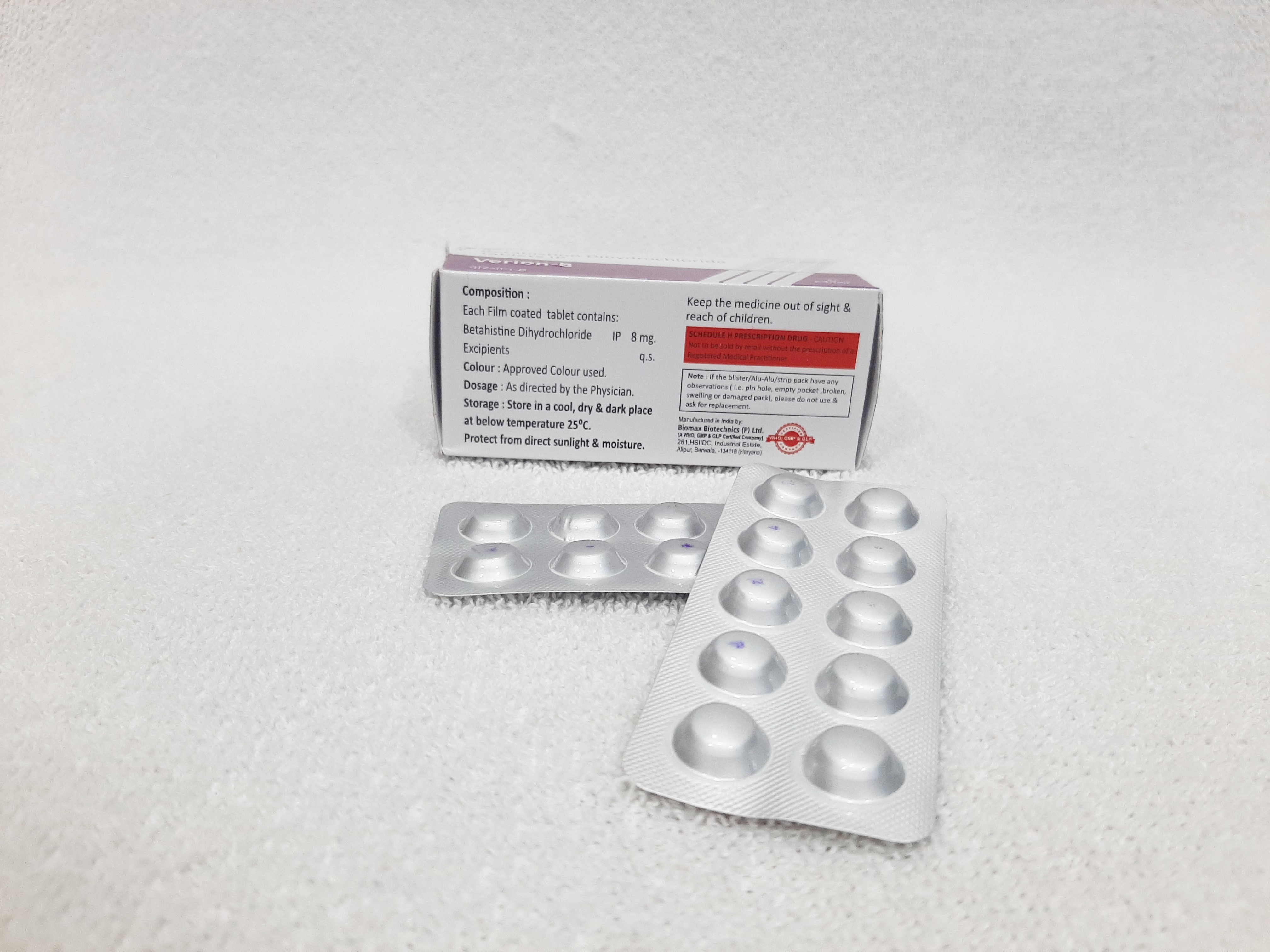 Betahistine Tablets - Cas No: Vt17-143
