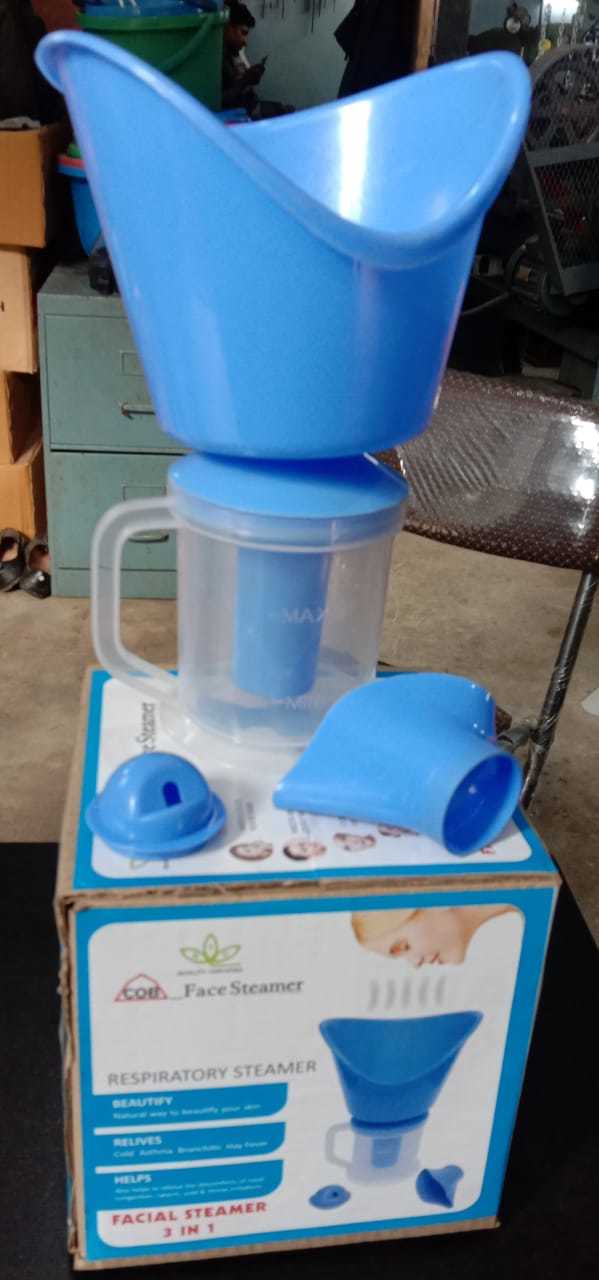 Face Steamer - Plastic Material, Single Cavity Design, White And Blue Colors | Clean Pores, Enhance Product Absorption, Improve Blood Circulation