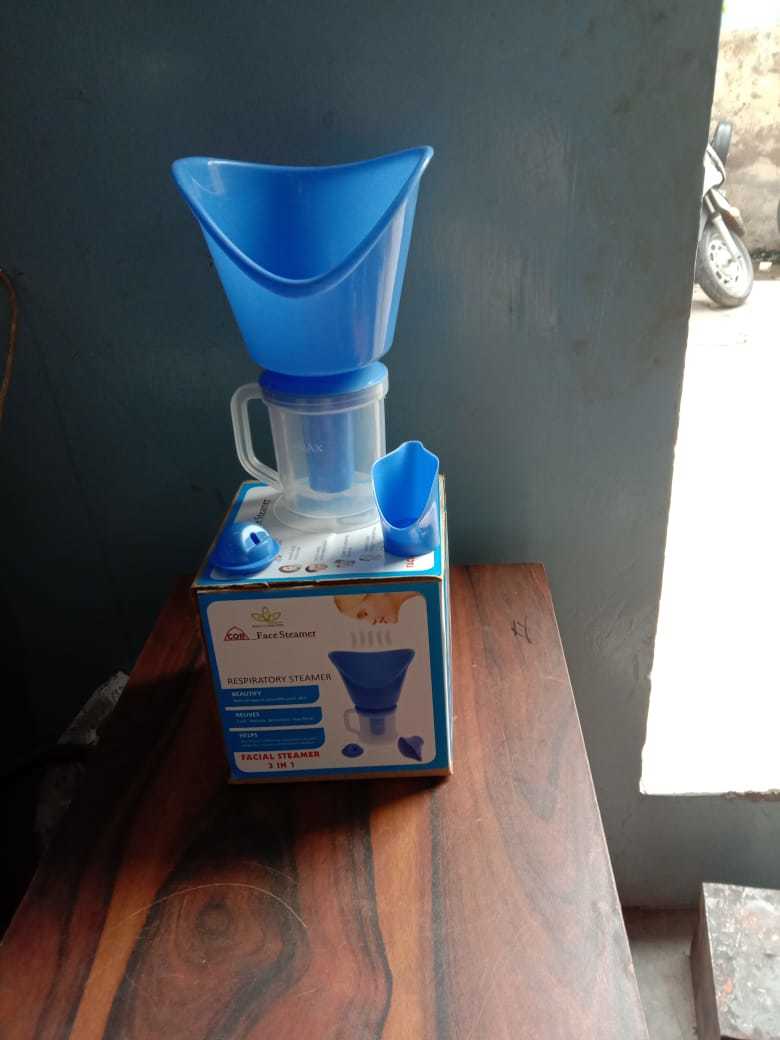 Face Steamer - Plastic Material, Single Cavity Design, White And Blue Colors | Clean Pores, Enhance Product Absorption, Improve Blood Circulation