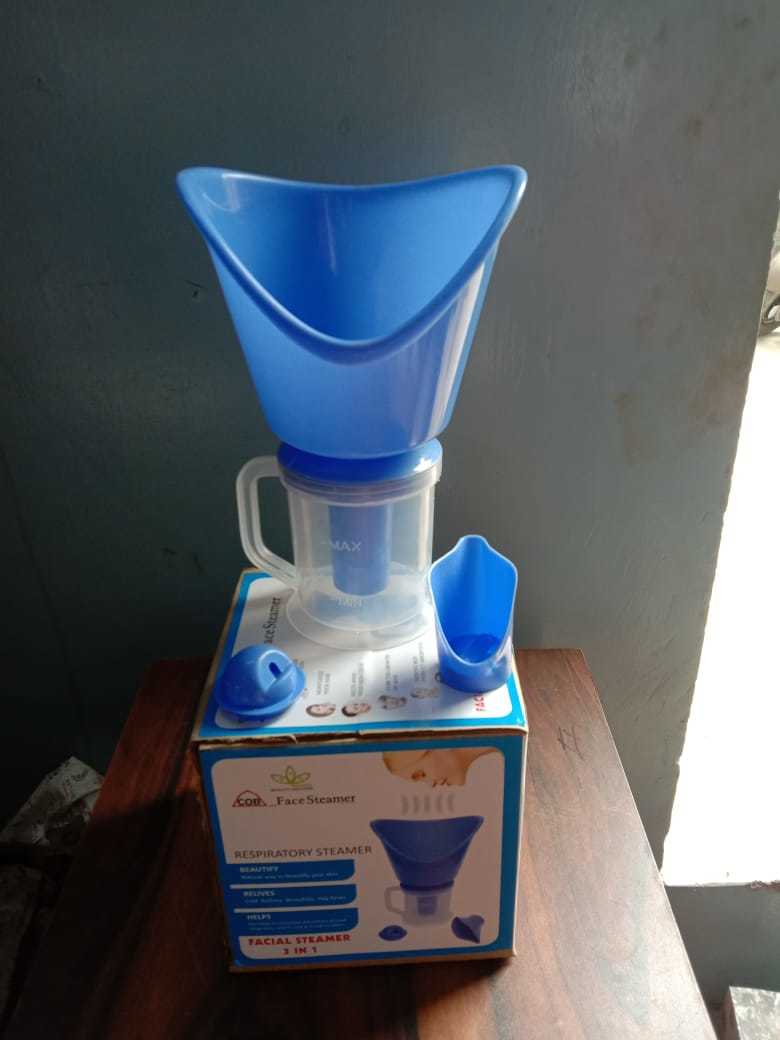 Face Steamer - Plastic Material, Single Cavity Design, White And Blue Colors | Clean Pores, Enhance Product Absorption, Improve Blood Circulation