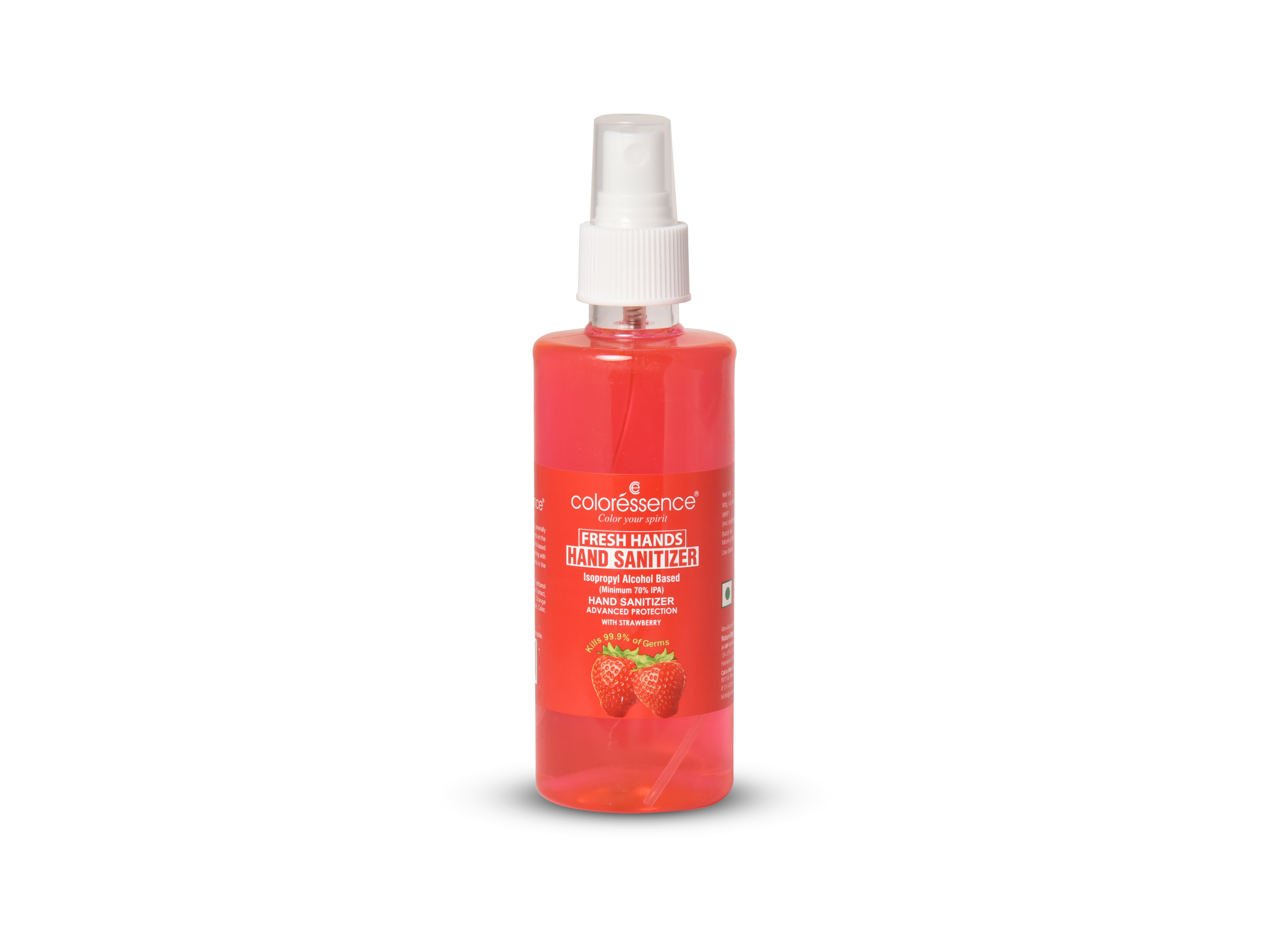 Strawberry Hand Sanitizer - 70% Ipa, Sizes: 50ml To 5l, Color: Red | Kills 99.9% Germs, Gel/liquid Form, 3-year Shelf Life