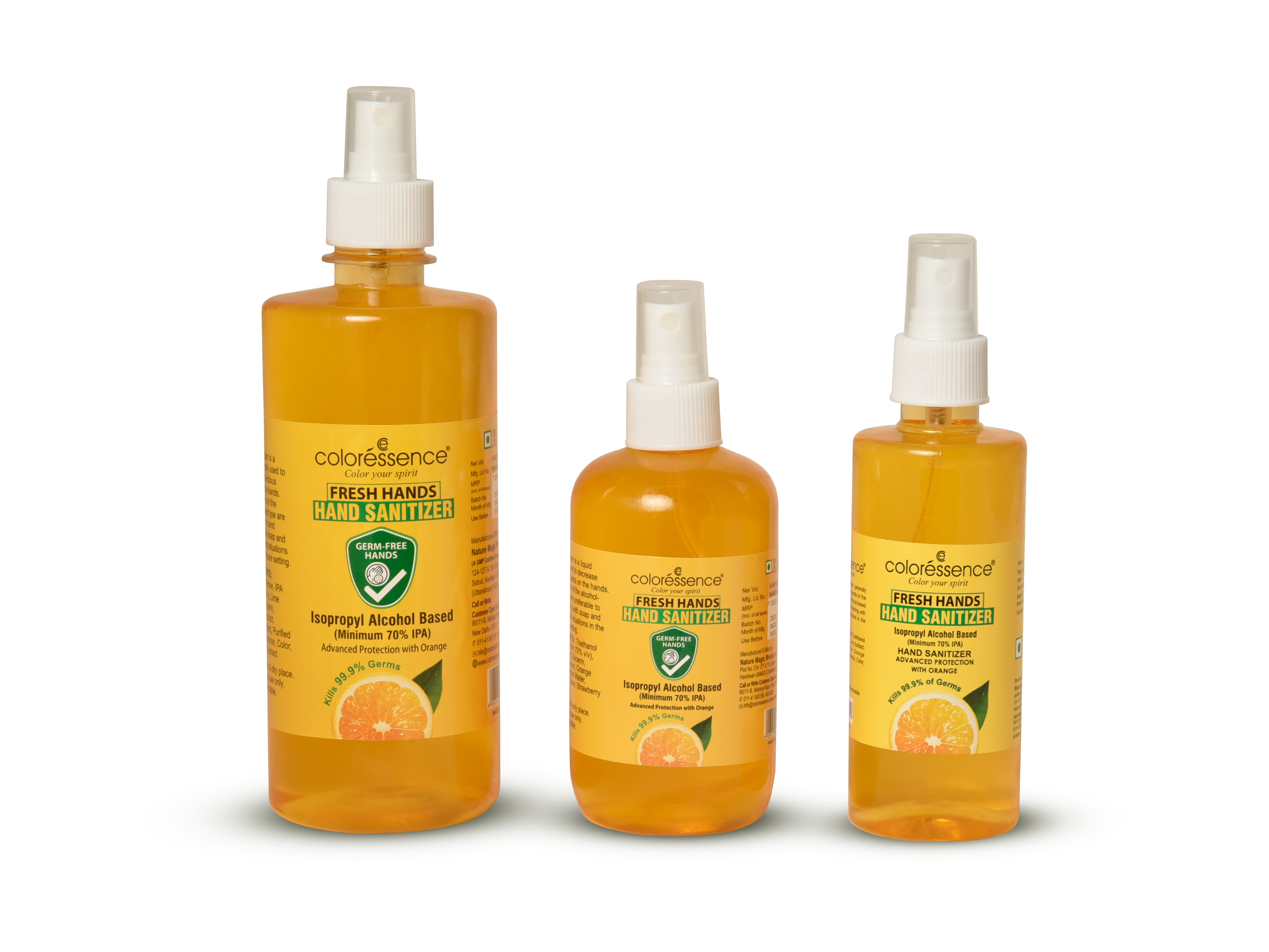 Orange Hand Sanitizer - Ipa Based Formula, Sizes 50ml To 5l | Kills 99.9% Germs, Softens Hands With Orange Extracts