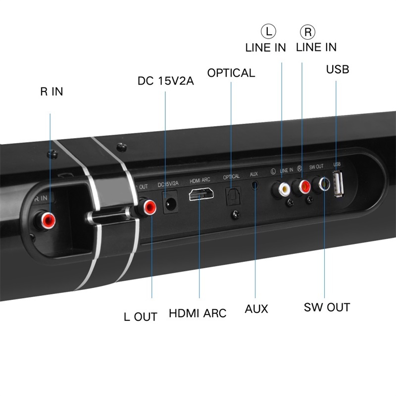 Lp-1807 Soundbar Wireless Bluetooth Subwoofer With 6 High-quality Full-range Speakers And 2 Bass Diaphragms